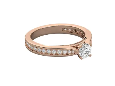 Modern Round Cut Engagement Ring Jewelry  3D print model