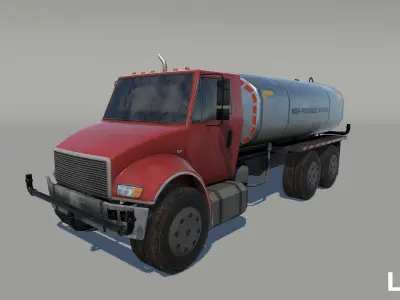 Water Truck  Low-poly 3D model