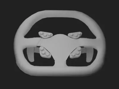GT1 Steering Wheel Low Poly No Texture Low-poly 3D model
