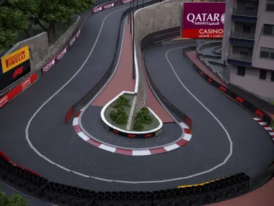 Formula 1 Monaco Track Low-poly 3D model