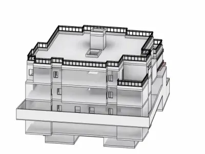 house complete revit project p7 3D model