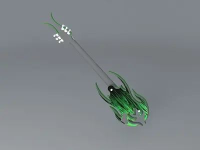 Green Meanie guitar Free 3D model