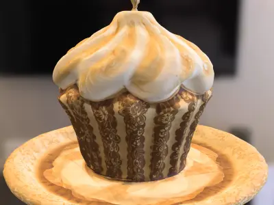 Baroque Cupcake Low-poly 3D model