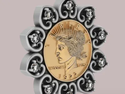 One Dollar Australia Coin Pendant 3d model printable 3D print model