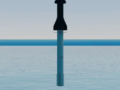 Sky with Clouds and Starship 4 Free low-poly 3D model