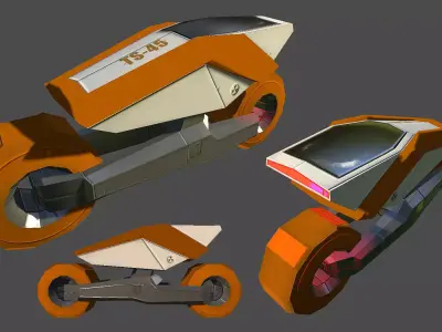 TS-45 CYBER BIKE Low-poly 3D model