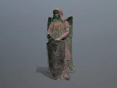 angel statue Low-poly 3D model