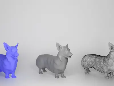 Corgi dog 01 Low-poly 3D model