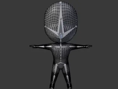 Chibi base character model rigged 3D model