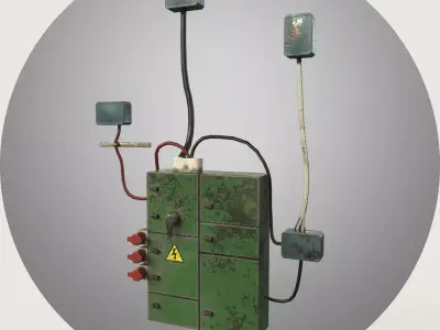 Multi Game Engine AAA Quality PBR Asset - Old Fuse Box Low-poly 3D model