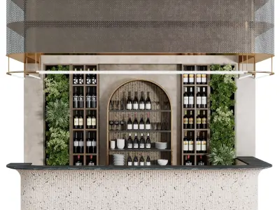 Reception Desk for Restaurant and Caffe with bar wine 10 3D model