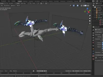Dragon shark Low-poly 3D model