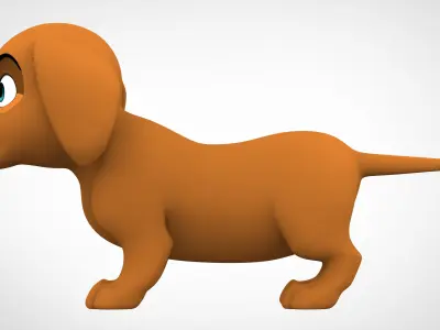 Dachshund  Low-poly 3D model