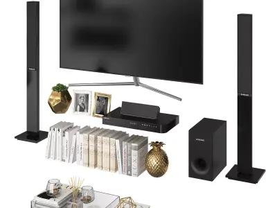 Living Room White Gold 3D model