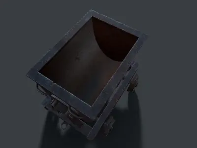 Mine cart Low-poly 3D model