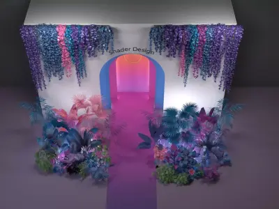 Fantasy Tropical Booth 3D model