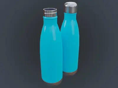 Steel Water Bottle Low-poly 3D model