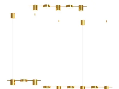 Counterpoint LED Linear Chandelier Low-poly 3D model