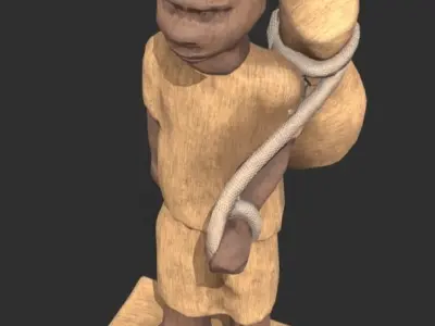 African Palm Wine Tapper Free low-poly 3D model