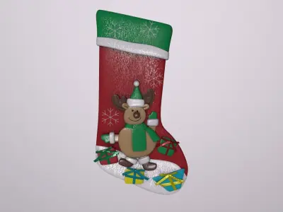 Christmas Decor Hanging Sock D 3D model