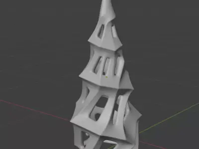 Abstract Geometric Christmas Tree 3D print model
