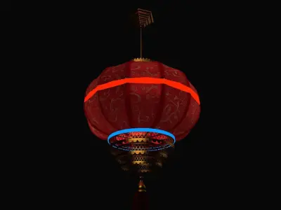 Chinese red lantern  Low-poly 3D model buy