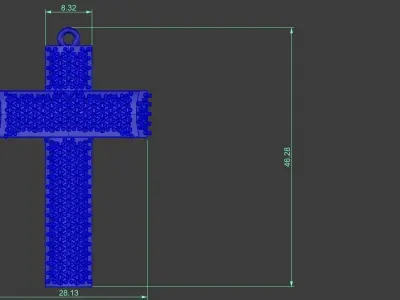 Diamond Pave Cross Gold Silver Platinum Luxury Jewelry 3D print model