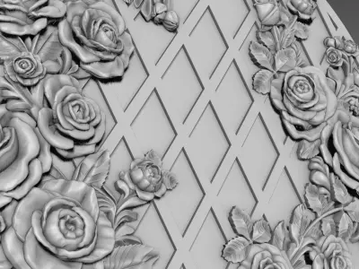 Roses Bas-relief 3D model