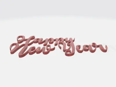 Happy New Year text 3D print model
