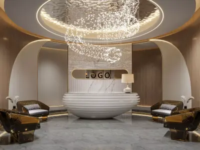 Modern reception lobby 3D model