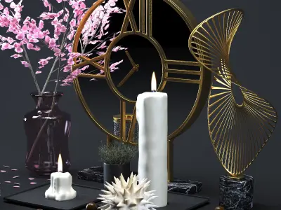 Decoration Gold Set 001 3D model