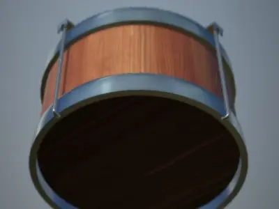 Drum And Stick Low And High Poly PBR painted Low-poly 3D model