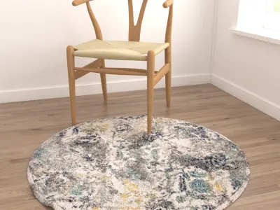 Round Rug Set 158 3D model