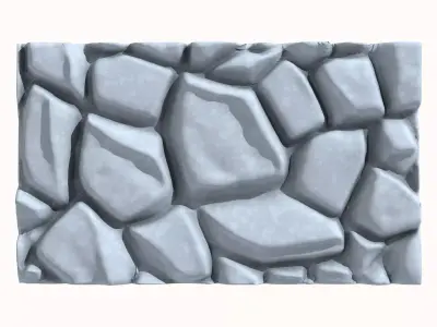 Rustic Granite Wall Module 3D model