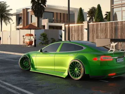 Tesla Model S Tuning  4 COLORS  3D model