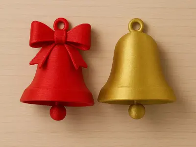 3D Printed Christmas Bells  Simple Holiday Decoration 3D print model