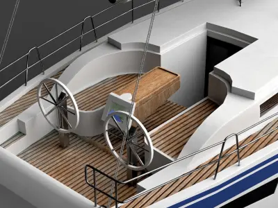 Sailing Boat Bavaria Cruiser 37 Low-poly 3D model