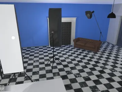 Photo studio - interior and props Low-poly 3D model