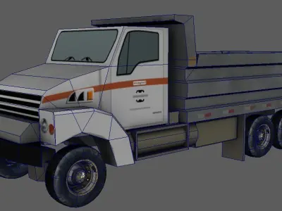 Truck Game Ready dump Low-poly 3D model