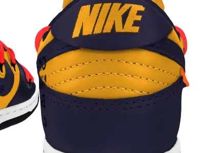 Nike Air Jordan 1 low Dunk Low Off-White University Gold LTHR OW 3D model