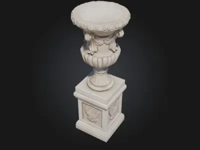 Ornate Stone Urn  Timeless Symbol of Elegance and Memory 3D model