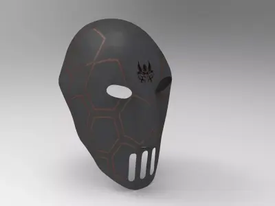 Low-poly black hockey goalie mask Low-poly 3D model