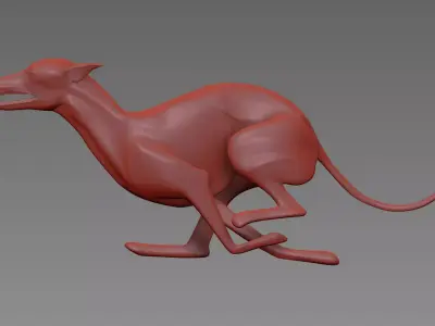 Running Whippet statue 3D print model