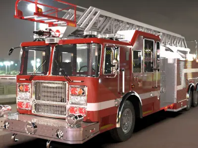 FireTruck Seagrave 2006 43K polys Low-poly 3D model