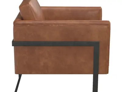 Luxley Club Chair Open Road Brown Leather 3D model