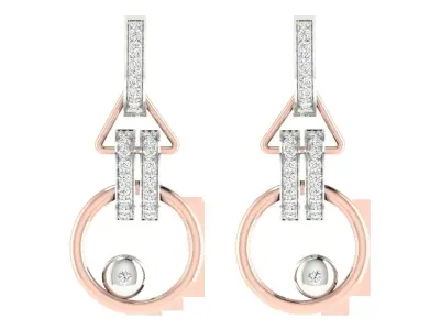 Women Drop Earrings 3dm STL OBJ FBX Renders Details 3D print model 23