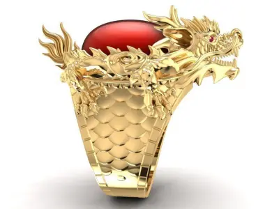 LUXURY FENGSHUI DRAGON RING FOR MEN 1906 3D print model