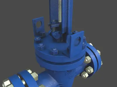 Valve gate Low-poly 3D model