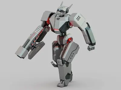 FIGHTER ROBOT XERA Rigged for Unreal Engine - Unity - MIXAMO  3D model