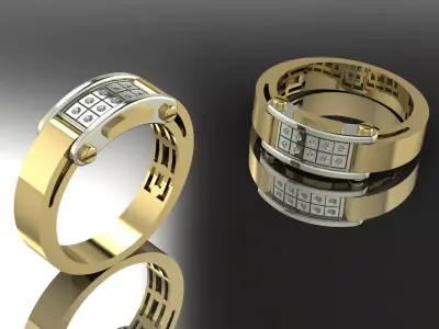 Jewelry Mens Ring Gold 3D print model buy